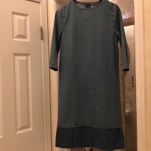 Boohoo 3/4 sleeve denim midi dress